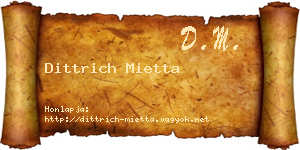 Dittrich Mietta névjegykártya